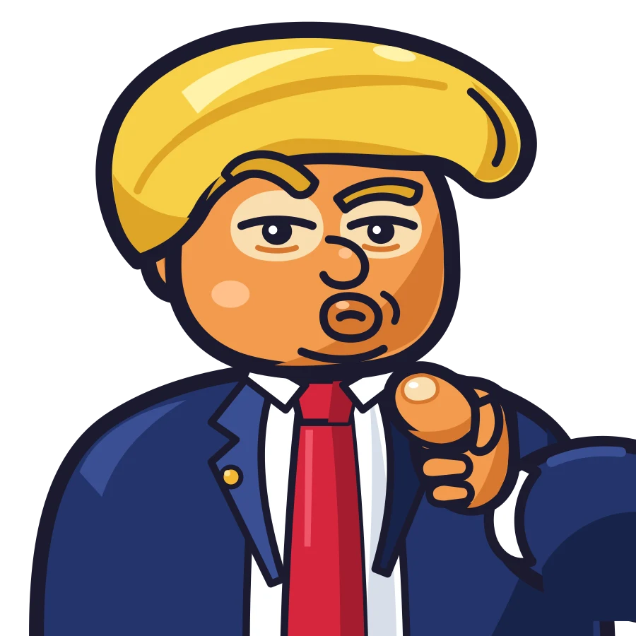 Cartoon President pointing at you from behind a podium